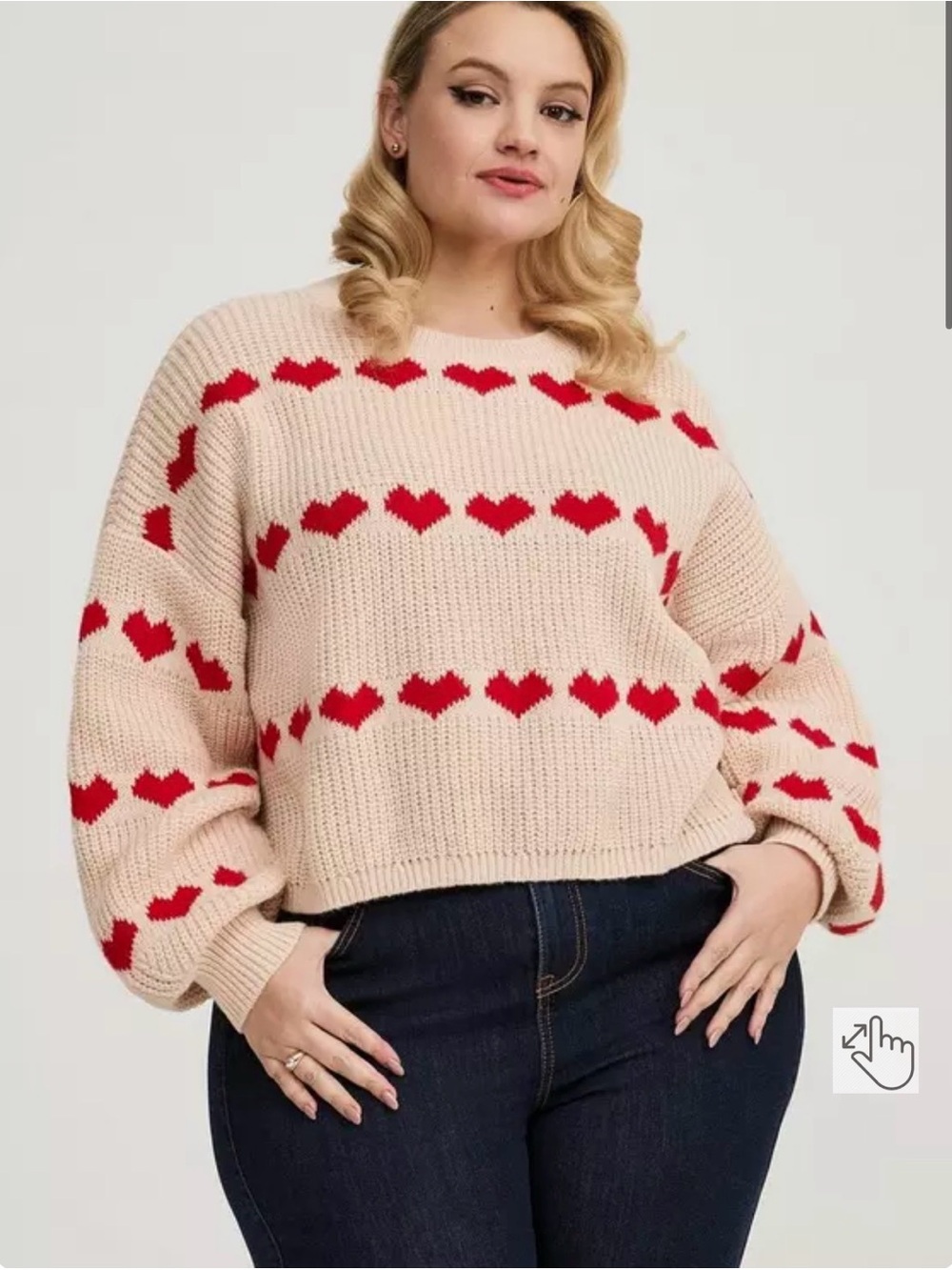 Torrid cropped heart sweater